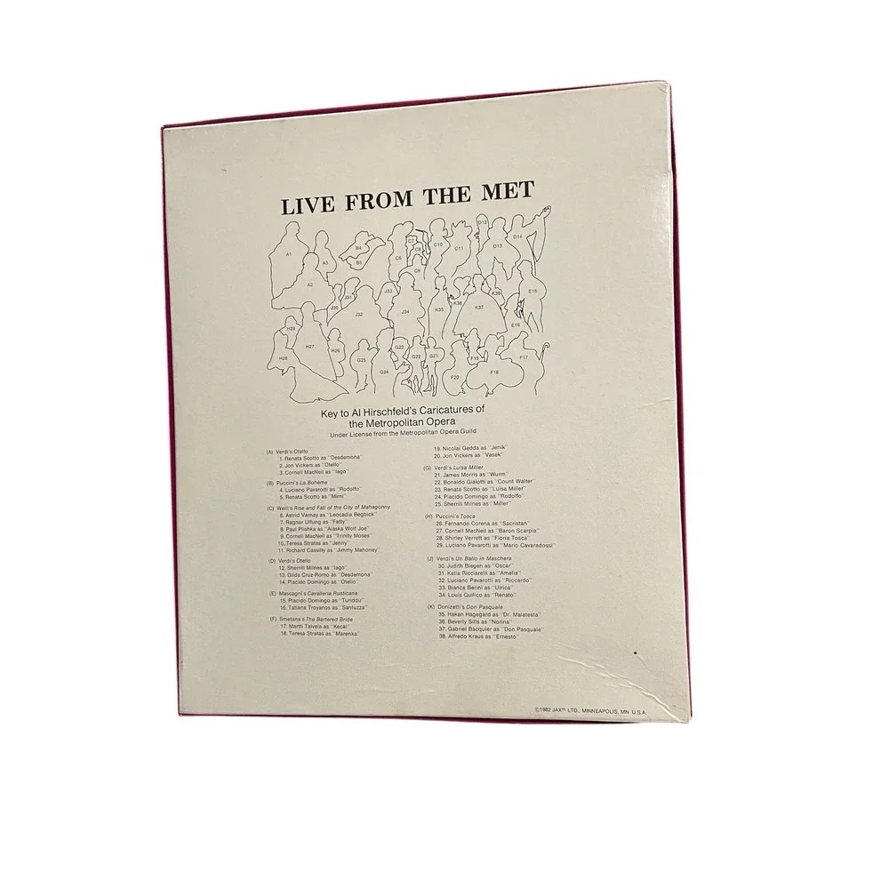 Vintage Hirschfeld Live From The Met 500 Piece Opera Stars Puzzle 1982